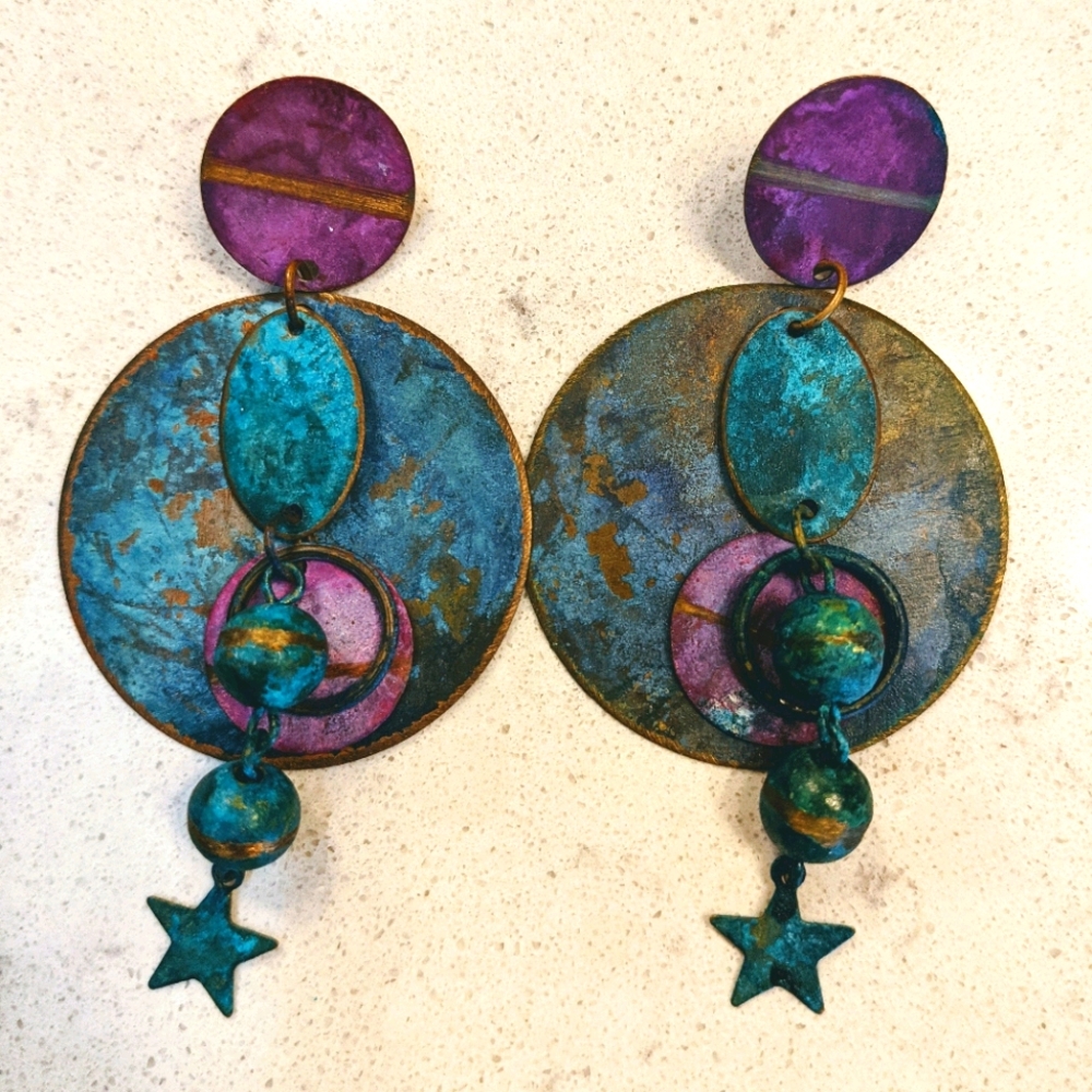 Vintage 1980's Metal Earrings